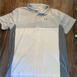Under Armour Men's Gray and White Polo Shirt